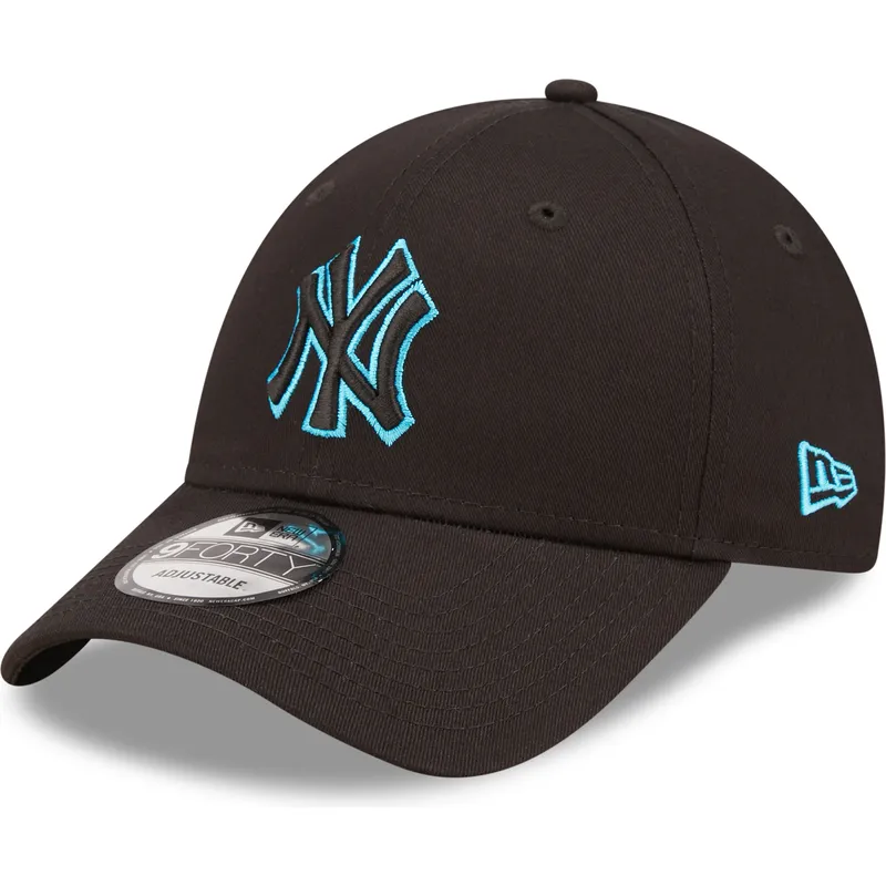 kasketter-buet-sort-justerbar-rem-9forty-neon-outline-fra-new-york-yankees-mlb-af-new-era