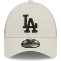 kasketter-buet-beige-justerbar-rem-a-frame-home-field-fra-los-angeles-dodgers-mlb-af-new-era