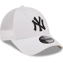 hvid-justerbar-trucker-kasket-a-frame-home-field-fra-new-york-yankees-mlb-af-new-era