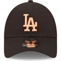 sort-justerbar-buet-kasket-med-orange-logo-9forty-league-essential-fra-los-angeles-dodgers-mlb-fra-new-era