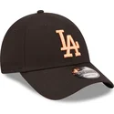 sort-justerbar-buet-kasket-med-orange-logo-9forty-league-essential-fra-los-angeles-dodgers-mlb-fra-new-era