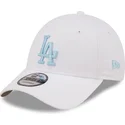 hvid-justerbar-buet-kasket-med-blat-logo-9forty-league-essential-fra-los-angeles-dodgers-mlb-fra-new-era