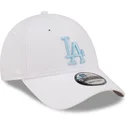 hvid-justerbar-buet-kasket-med-blat-logo-9forty-league-essential-fra-los-angeles-dodgers-mlb-fra-new-era