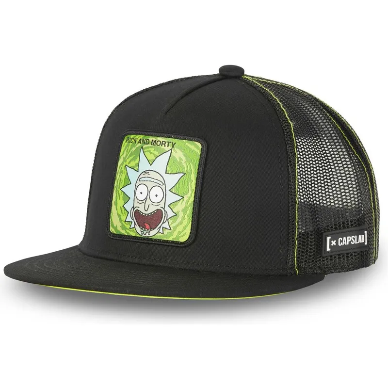 kasketter-flad-sort-snapback-rick-sanchez-rick-og-morty-af-capslab kasketter-flad-sort-snapback-rick-sanchez-rick-og-morty-af-capslab