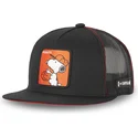 kasketter-flad-sort-snapback-snoopy-jordnodder-af-capslab