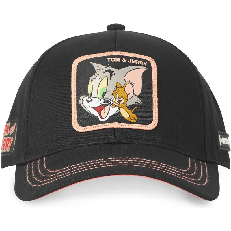 sort-justerbar-curved-cap-tom-og-jerry-tj3-looney-tunes-fra-capslab