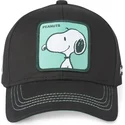 sort-snapback-kasket-med-buet-skygge-snoopy-nu1-peanuts-fra-capslab