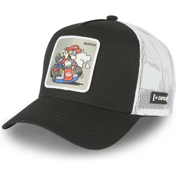 Capslab Mario Kart DRI2 Super Mario Bros. Black and White Trucker Hat