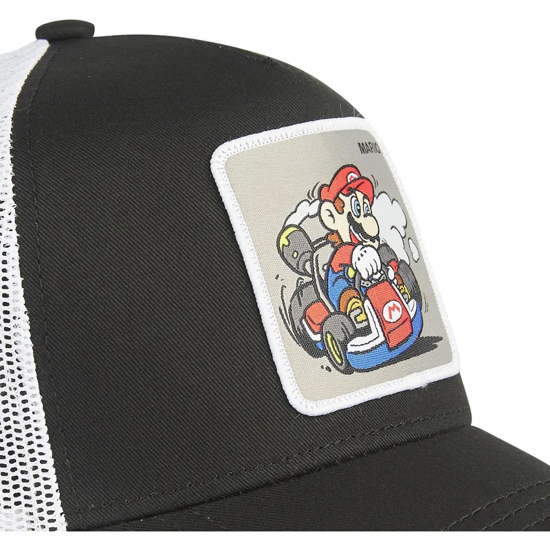trucker-kasket-sort-og-hvid-mario-kart-dri2-super-mario-bros-fra-capslab