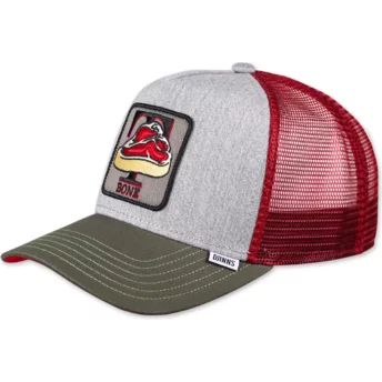 Djinns T-Bone HFT Food Grey and Red Trucker Hat