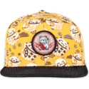 djinns-lucky-cat-linen-gul-og-sort-snapback-flad-kasket