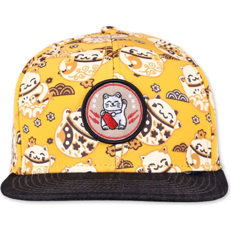 kasketter-flad-gul-snapback-af-djinns