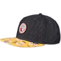 snapback-kasket-i-sort-og-gul-lucky-cat-linen-rev-fra-djinns