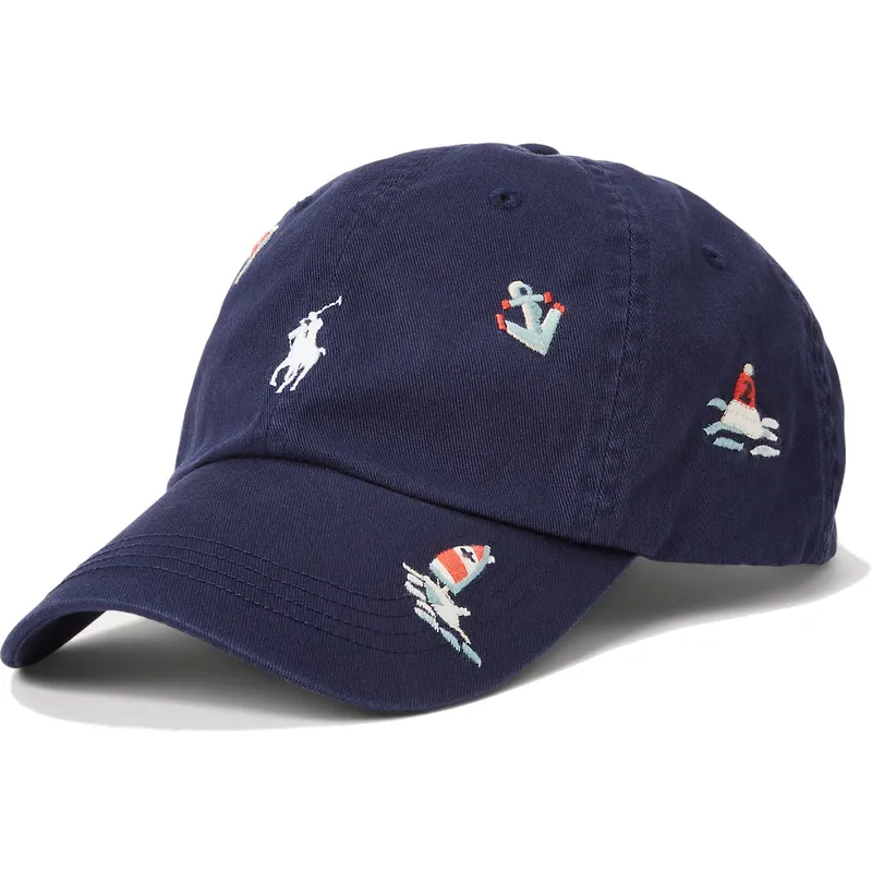 kasketter-buet-marinebla-justerbar-rem-af-polo-ralph-lauren