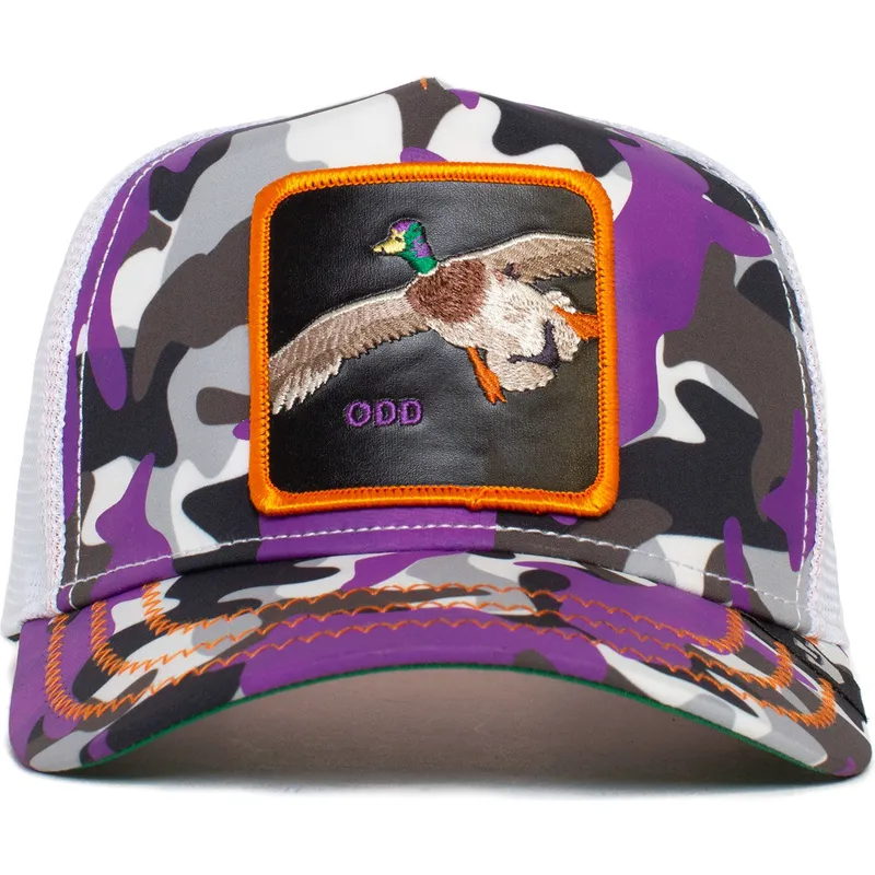 trucker-kasket-camouflage-violet-and-odd-lil-strange-duck-the-farm-fra-goorin-bros