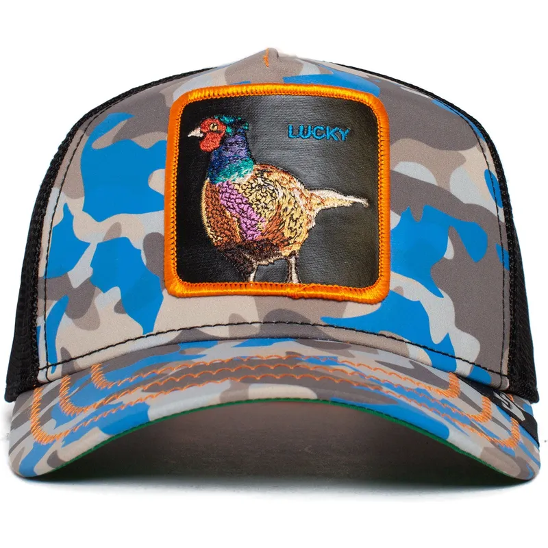 trucker-kasket-bla-fasan-camouflage-lucky-luck-stays-down-the-farm-fra-goorin-bros