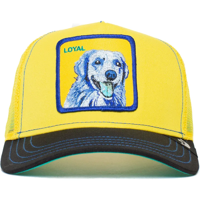 trucker-kasket-gul-og-sort-labrador-retriever-hund-loyal-doggy-trip-the-farm-fra-goorin-bros