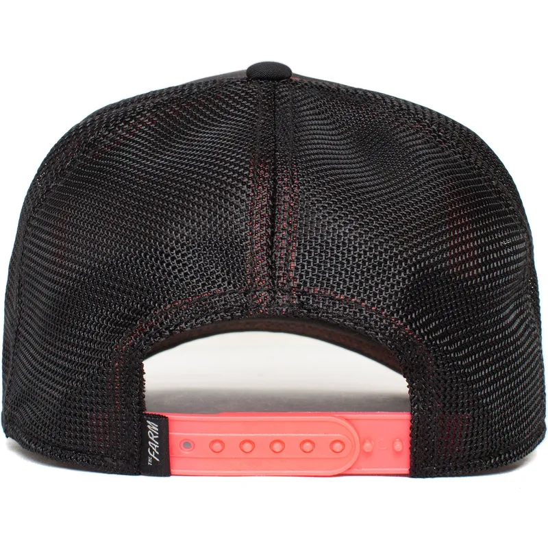 trucker-kasket-sort-og-rod-panter-black-panther-dark-shines-the-farm-fra-goorin-bros