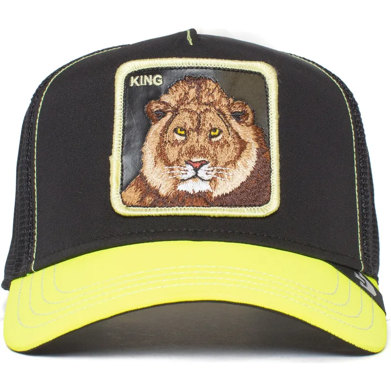 trucker-kasket-sort-og-gul-love-king-everything-the-light-touches-the-farm-fra-goorin-bros