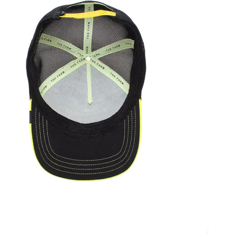 trucker-kasket-sort-og-gul-love-king-everything-the-light-touches-the-farm-fra-goorin-bros