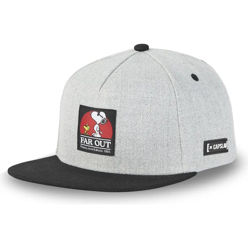 kasketter-flad-gra-snapback-snoopy-jordnodder-af-capslab