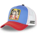 trucker-kasket-bla-hvid-og-rod-monkey-d-luffy-op2-luf2-one-piece-fra-capslab