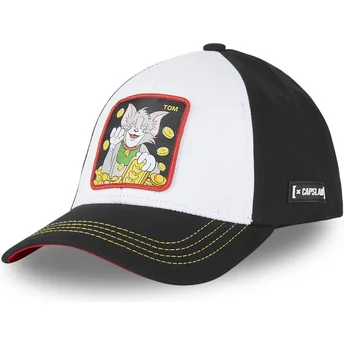 Hvid og sort buet snapback kasket Tom T12 Looney Tunes fra Capslab