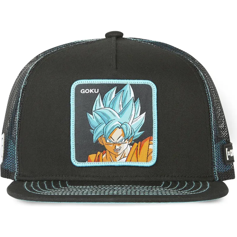 flad-trucker-kasket-sort-og-bla-son-goku-super-saiyan-blue-sa1-dragon-ball-fra-capslab