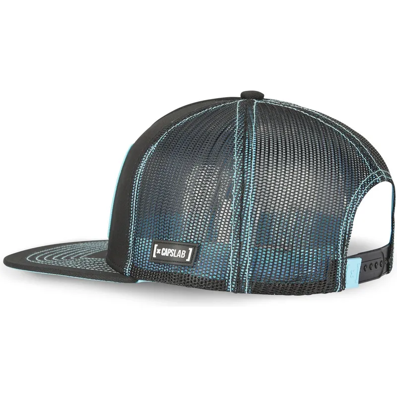 flad-trucker-kasket-sort-og-bla-son-goku-super-saiyan-blue-sa1-dragon-ball-fra-capslab