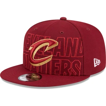 Rød flad snapback-kasket 9FIFTY Draft Edition 2023 fra Cleveland Cavaliers NBA fra New Era