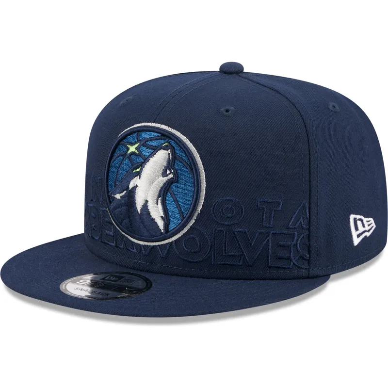 kasketter-flad-marinebla-snapback-9fifty-draft-edition-2023-fra-minnesota-timberwolves-nba-af-new-era