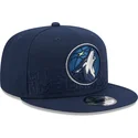 kasketter-flad-marinebla-snapback-9fifty-draft-edition-2023-fra-minnesota-timberwolves-nba-af-new-era