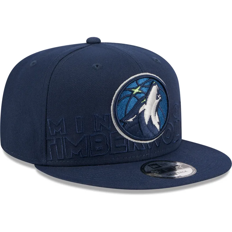 kasketter-flad-marinebla-snapback-9fifty-draft-edition-2023-fra-minnesota-timberwolves-nba-af-new-era