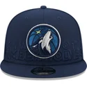 kasketter-flad-marinebla-snapback-9fifty-draft-edition-2023-fra-minnesota-timberwolves-nba-af-new-era