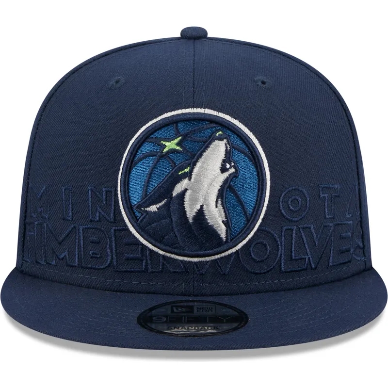 kasketter-flad-marinebla-snapback-9fifty-draft-edition-2023-fra-minnesota-timberwolves-nba-af-new-era