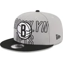 brooklyn-nets-nba-new-era-gra-og-sort-snapback-fladskygget-kasket-9fifty-draft-edition-2023
