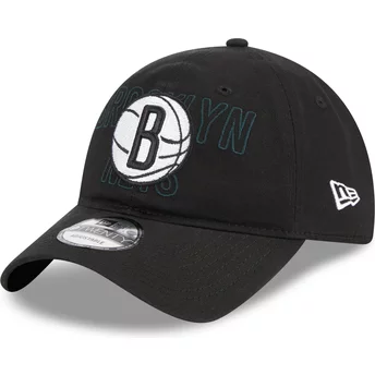 New Era Curved Brim 9TWENTY Draft Edition 2023 Brooklyn Nets NBA Black Adjustable Cap