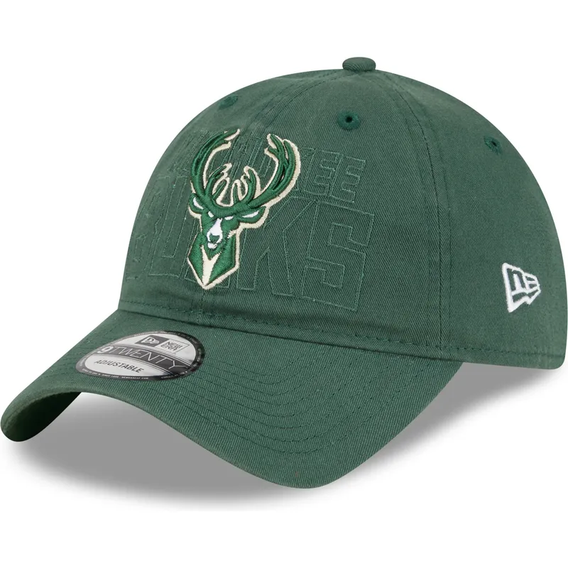 gron-justerbar-kurvet-kasket-9twenty-draft-edition-2023-fra-milwaukee-bucks-nba-fra-new-era