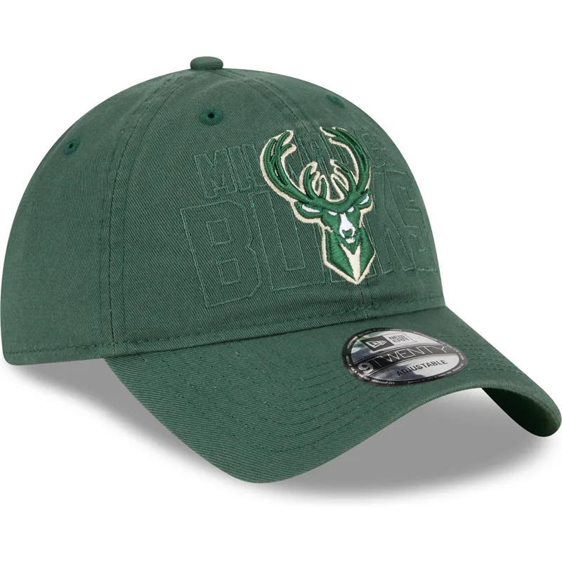 gron-justerbar-kurvet-kasket-9twenty-draft-edition-2023-fra-milwaukee-bucks-nba-fra-new-era