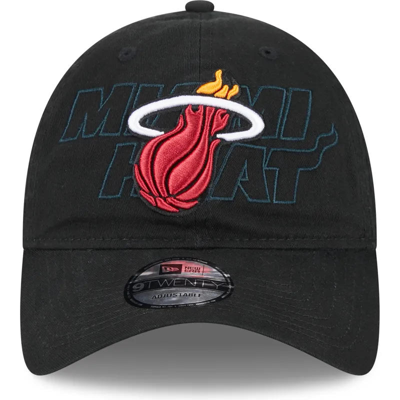 sort-justerbar-kurvet-kasket-9twenty-draft-edition-2023-fra-miami-heat-nba-fra-new-era