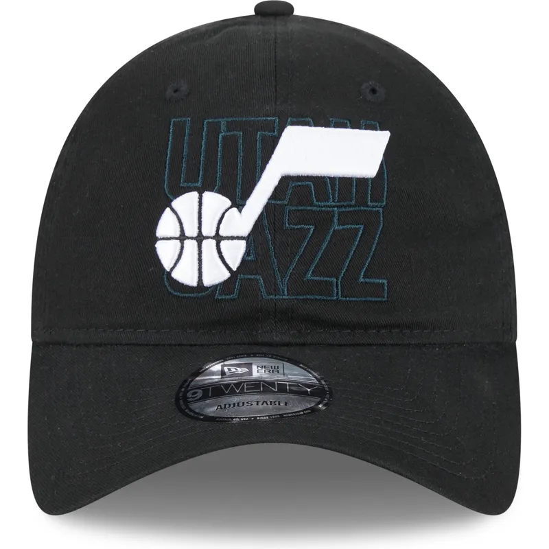 sort-justerbar-kurvet-kasket-9twenty-draft-edition-2023-fra-utah-jazz-nba-fra-new-era
