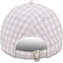 lyslilla-buet-kasket-justerbar-til-kvinder-9twenty-gingham-fra-new-york-yankees-mlb-fra-new-era