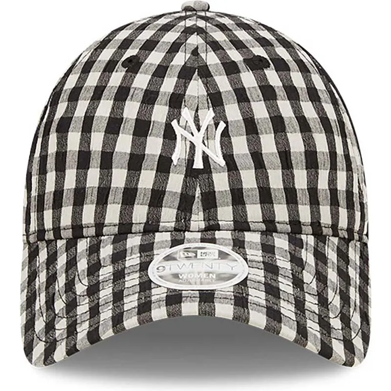 kasketter-buet-sort-justerbar-rem-9twenty-gingham-fra-new-york-yankees-mlb-af-new-era kasketter-buet-sort-justerbar-rem-9twenty-gingham-fra-new-york-yankees-mlb-af-new-era