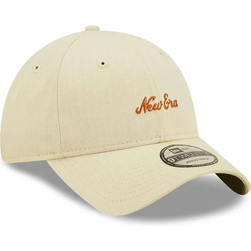 buet-beige-justerbar-kasket-9twenty-herringbone-fra-new-era