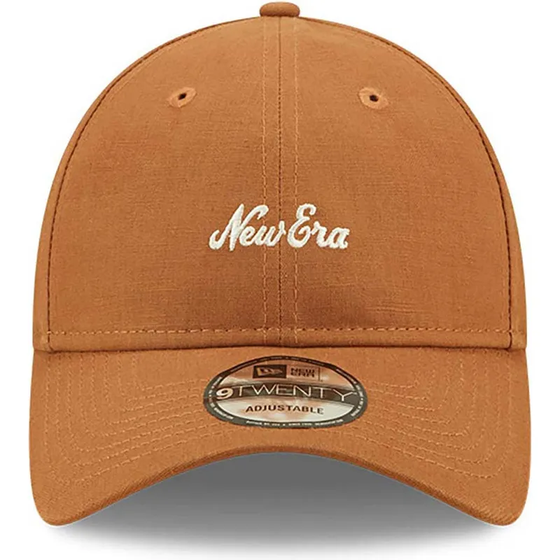 brun-justerbar-buet-kasket-9twenty-linen-fra-new-era