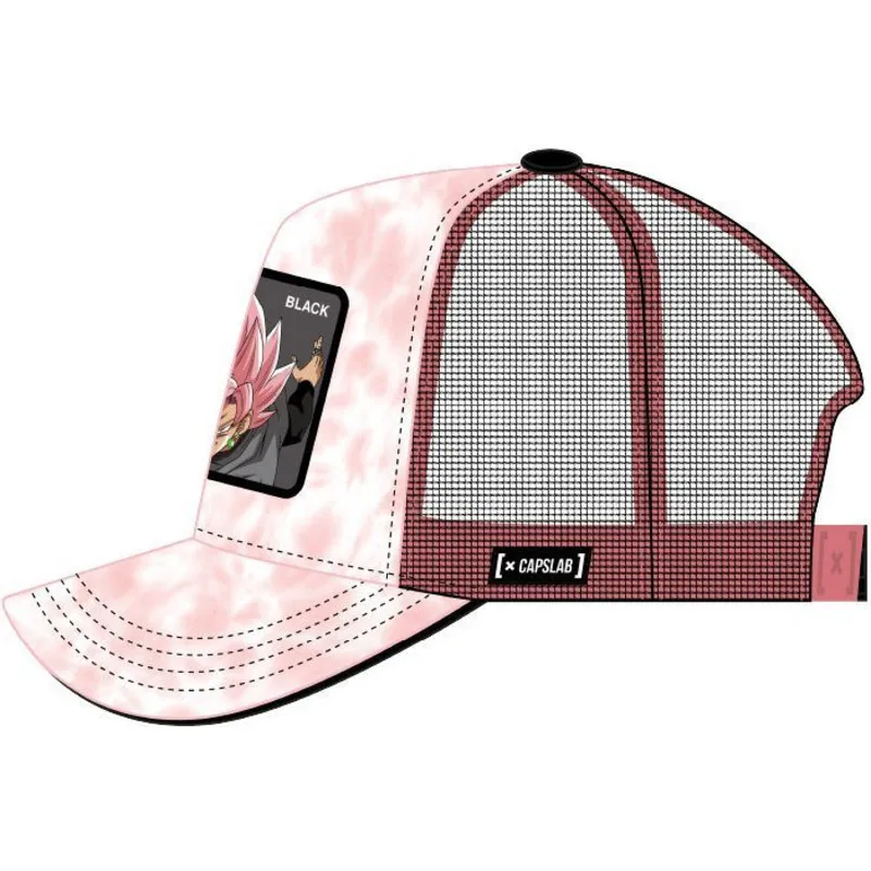 lyserod-og-hvid-trucker-kasket-goku-black-bla3-dragon-ball-fra-capslab