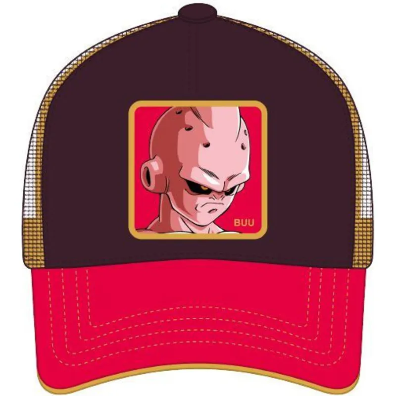 trucker-kasket-brun-og-rod-kid-buu-kid2-dragon-ball-fra-capslab