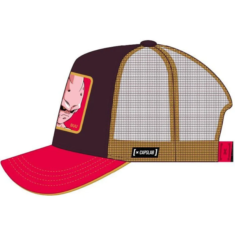 trucker-kasket-brun-og-rod-kid-buu-kid2-dragon-ball-fra-capslab