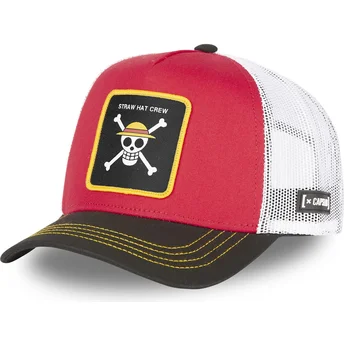 trucker-kasket-rod-hvid-og-sort-straw-hat-pirates-one2-one-piece-fra-capslab