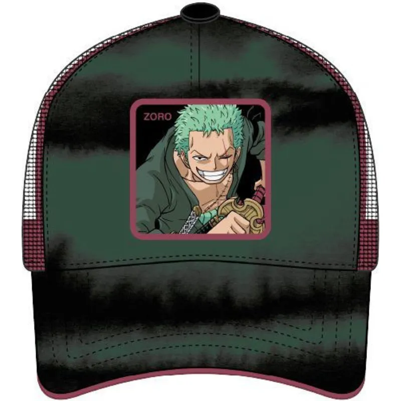 gron-og-sort-trucker-kasket-roronoa-zoro-zor5-one-piece-fra-capslab